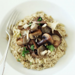 Appetizing Risotto Recipe With Baked Mushrooms Twist