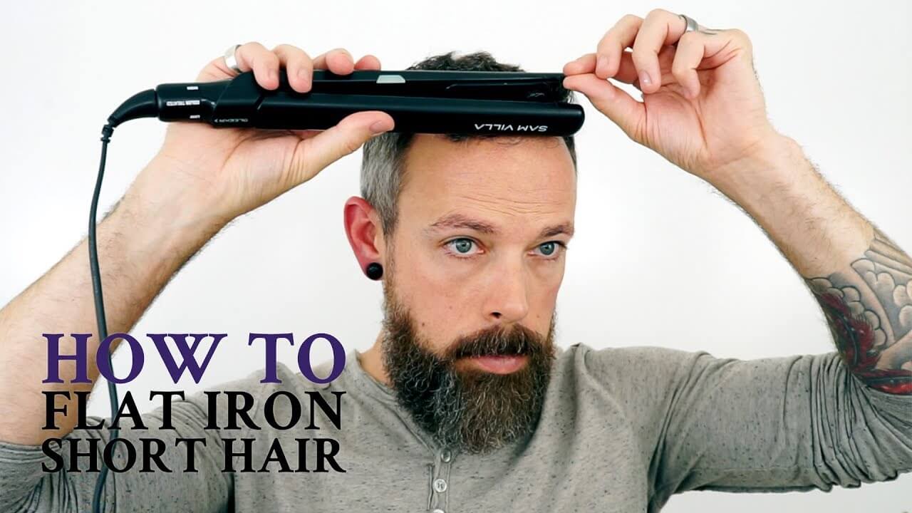How to flat iron hair men