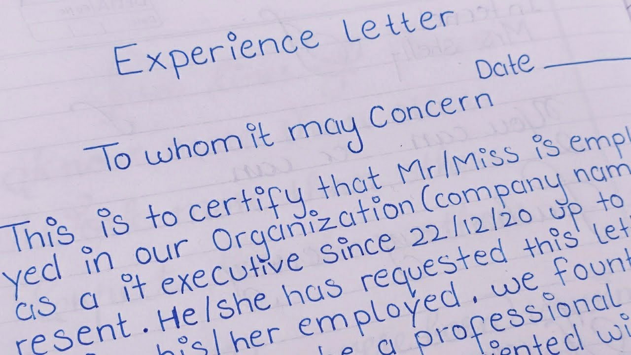 experience letter